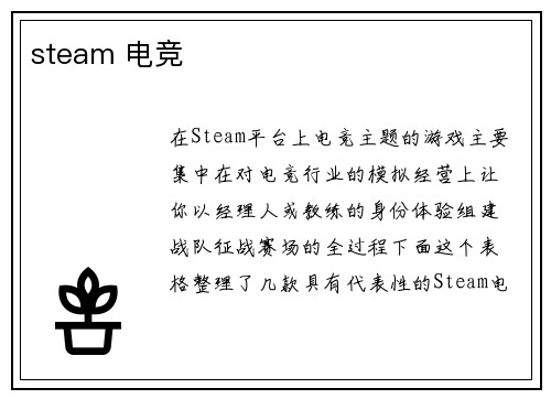 steam 电竞